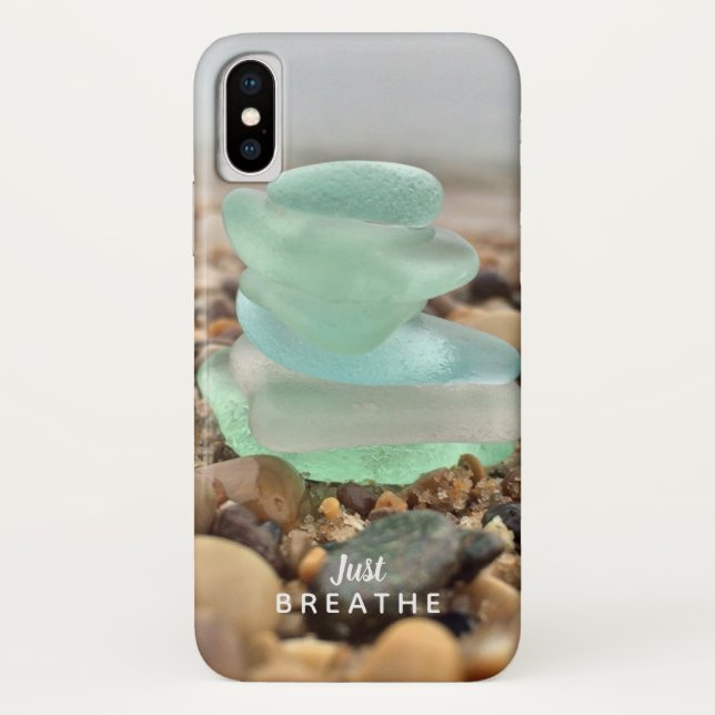 Coques Case-Mate iPhone Encouragement Juste Breathe Beach Verre de mer (Dos)
