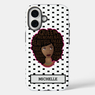Coque Pour iPhone 16 Encourager les femmes noires, les Pois noirs et bl