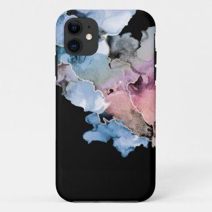 Case-Mate iPhone Case encre Abstraite pour alcool ART bleu rose or noir