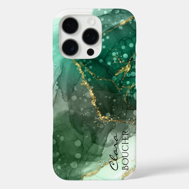 Coques Case-Mate iPhone Encre d'alcool vert Sacramento personnalisable (Verso)