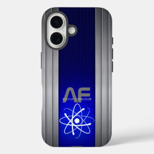 Coque Pour iPhone 16 Énergie haute technologie atomique Initiales