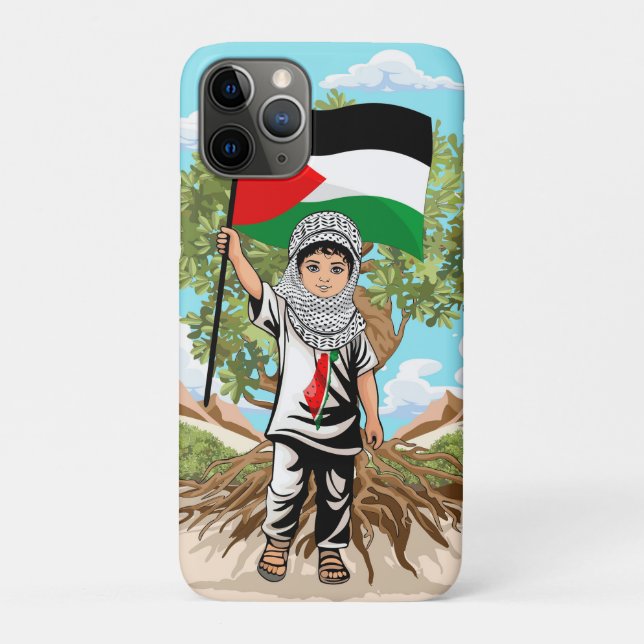 Coques Case-Mate iPhone Enfant avec Keffiyeh Palestine Drapeau et olivier (Dos)