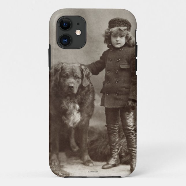Coques Case-Mate iPhone Enfant avec le chien, C1885 (Dos)