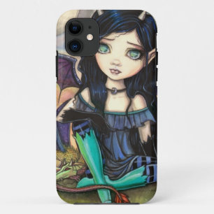 Coque iPhone 11 Enfant Dragon Cuge Grande Fée aux Yeux