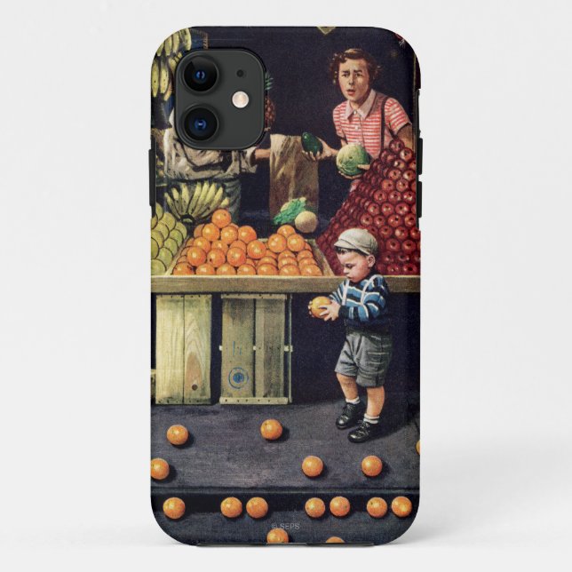 Coques Case-Mate iPhone Enfant en bas âge et oranges (Dos)