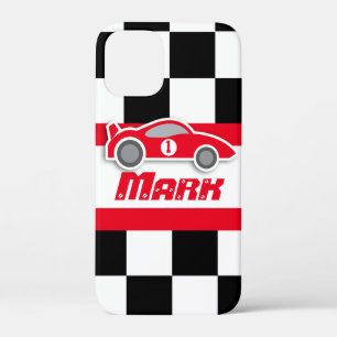 Case-Mate iPhone Case Enfants à la course voiture de sport rouge nommé c