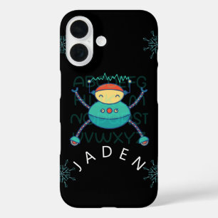 Coque Pour iPhone 16 Enfants Éducation ABC Alphabet Robot Snowflake