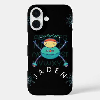Coque Pour iPhone 16 Enfants Éducation ABC Alphabet Robot Snowflake