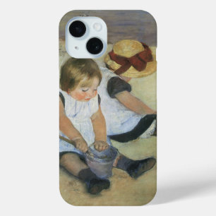 Coque Pour iPhone 15 Enfants jouant sur la plage par Mary Cassatt