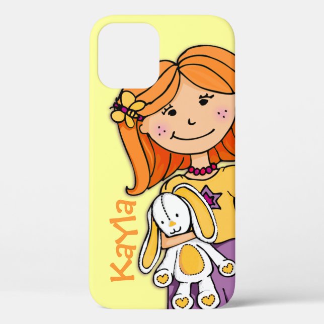 Coques Case-Mate iPhone Enfants nom Kayla iphone fille câlins jaune (Verso)