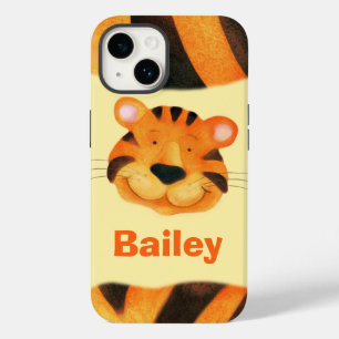 Coques Pour iPhone Enfants nommés tigre visage orange
