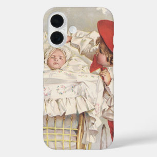 Coque Pour iPhone 16 Enfants victoriens vintages, Enfant et bébé en Pra