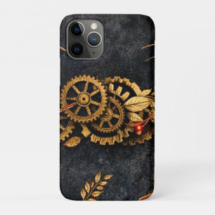 Case-Mate iPhone Case Engrenages dorés vintage et néon rouge Cyberpunk m