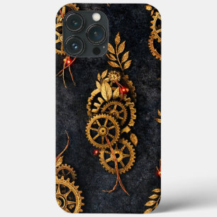 Case-Mate iPhone Case Engrenages dorés vintage et néon rouge Cyberpunk m