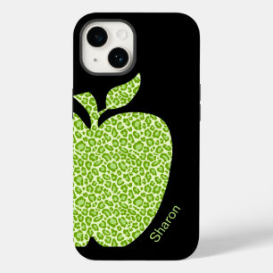 Coque Pour iPhone 14 Enseignants Apple Empreintes de léopard verts