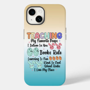 Coque Pour iPhone 14 Enseigner Mes Peeps Préférés - Enseignant Lapin Pâ