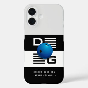 Coque Pour iPhone 16 Entraîneur professionnel de bowling Initiales en