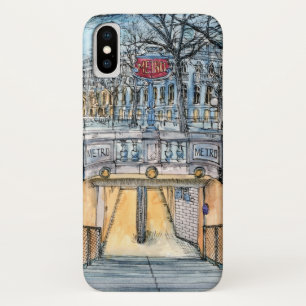 Etui iPhone Case-Mate Entrée vintage de métro d'aquarelle des