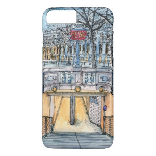 Etui iPhone Case-Mate Entrée vintage de métro d'aquarelle des