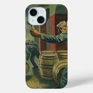 Coque Pour iPhone 15 Entreprise Vintage, fabrication de vin Bouchage de