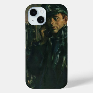 Coque Pour iPhone 15 Entreprise Vintage, Policier au Téléphone d'Urgenc