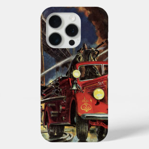 Coque iPhone 15 Pro Entreprise vintage, Pompiers Pompiers Camions d'in