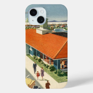 Coque Pour iPhone 15 Entreprise Vintage, restaurant familial des années