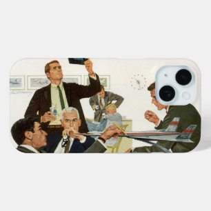 Coque Pour iPhone 15 Entreprise Vintage, réunion de cadres de compagnie