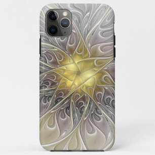 Case-Mate iPhone Case Épanouir avec fleur fractale abstraite moderne dor
