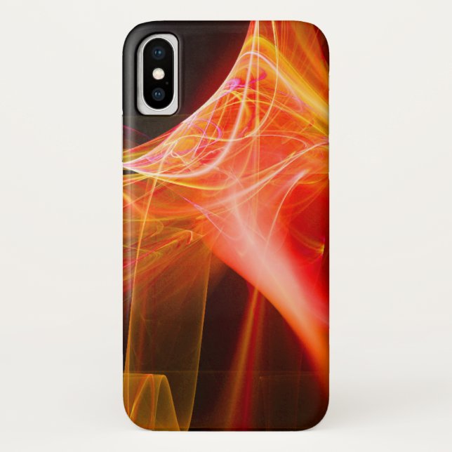 COQUES Case-Mate iPhone ÉPAULES FRACTALES ORANGE JAUNE ABSTRAITES (Dos)