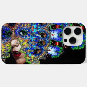COQUE iPhone 15 PRO MAX EPHÉMERAL / FEMME AVEC MAQUETTE FRACTALE COLORÉE