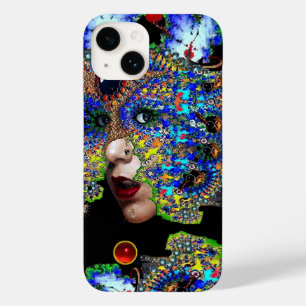 COQUE POUR iPhone 14 EPHÉMERAL / FEMME AVEC MAQUETTE FRACTALE COLORÉE