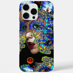 iPhone 16 PRO MAX CASE EPHÉMERAL / FEMME AVEC MAQUETTE FRACTALE COLORÉE