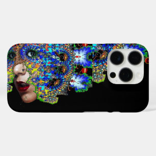 COQUES iPhone 16 PRO EPHÉMERAL / FEMME AVEC MAQUETTE FRACTALE COLORÉE