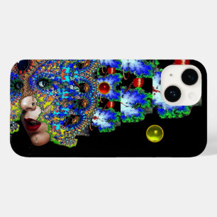 COQUE POUR iPhone 14 EPHÉMERAL / FEMME AVEC MAQUETTE FRACTALE COLORÉE