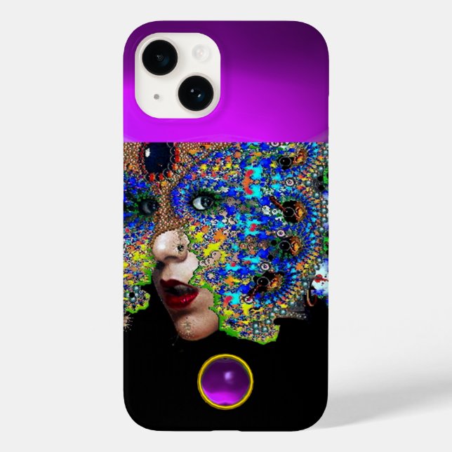 Coques Case-Mate iPhone EPHÉMERALE, BEAUTÉ AVEC MASK Purple Amethyst Gem (Verso)