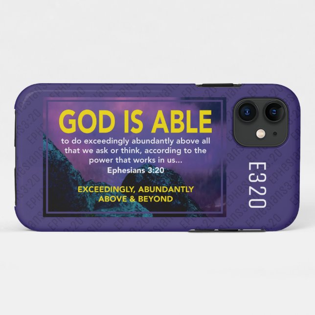 Coques Case-Mate iPhone Éphésiens 3:20 | DIEU EST CAPABLE Christian Purple (Dos (Horizontal))