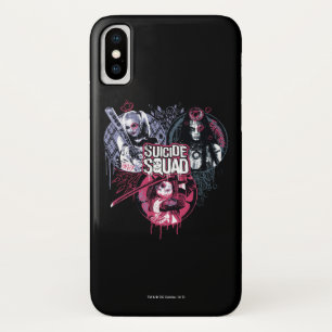 Coque iPhone X Équipe de suicide   Badges Graffiti pour filles de