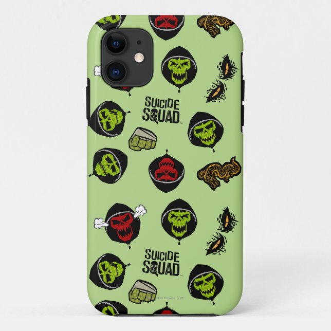 Coques Case-Mate iPhone Équipe de suicide | Killer Croc Emoji Motif (Dos)
