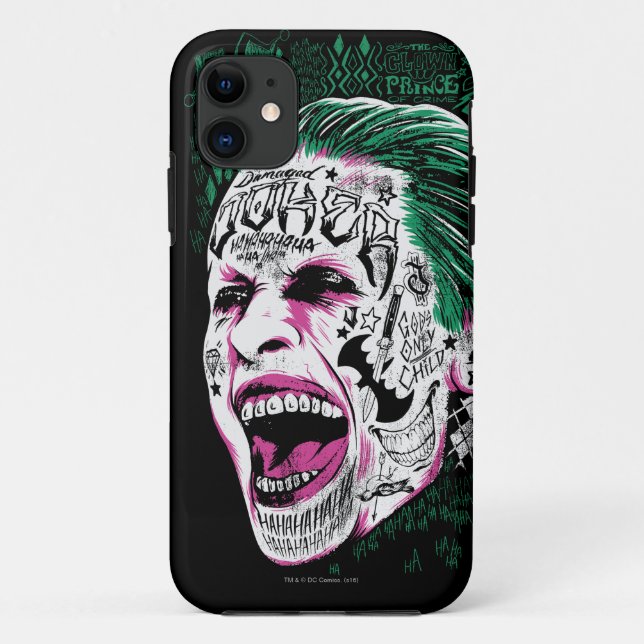 Coques Case-Mate iPhone Équipe de suicide | Rire Joker Head Sketch (Dos)