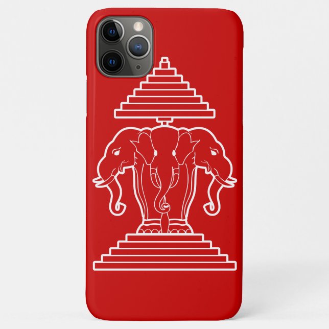 Coques Case-Mate iPhone Erawan Trois éléphant en tête Lao / Laos Drapeau (Dos)
