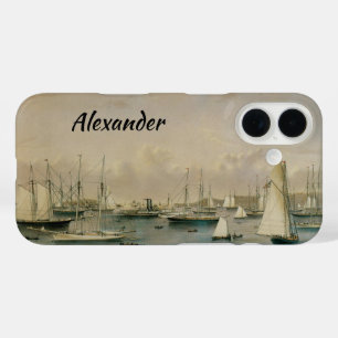 Coque Pour iPhone 16 Escadron de yacht maritime vintage à Newport Harbo