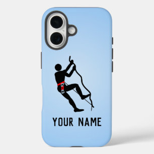 Coque Pour iPhone 16 Escalade de la roche difficile, nom propre sur