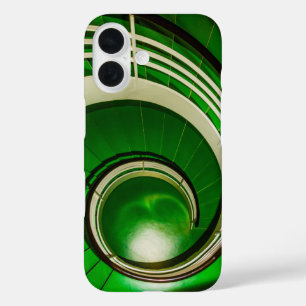 Coque Pour iPhone 16 Escalier vert circulaire