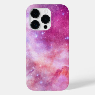 Coque Pour iPhone 14 Pro Espace extra-atmosphérique Galaxie rose Magenta