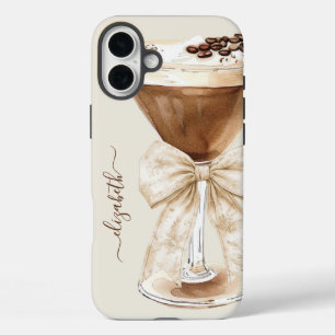 Coques iPhone 16 Plus Espresso Martini Élégant Monogrammé