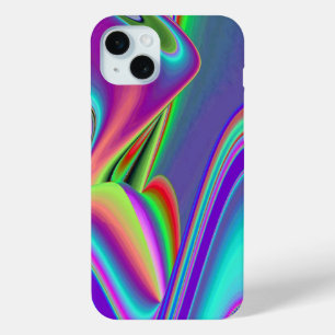 Coque iPhone 15 Mini Esprit de Brise d'Été, Abstrait 3D Rainbowart