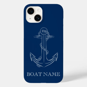 Coque Pour iPhone 14 Esprit nautique Ancre Marine Bleu