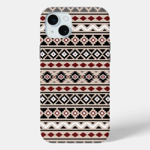 Coque iPhone 15 Mini Essence Aztèque II Ptn Noir Blanc Gris Rouge Sable