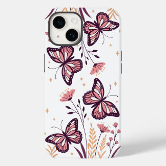 Coque Pour iPhone 14 🌸 esthétique de la fleur de papillon - Holographi